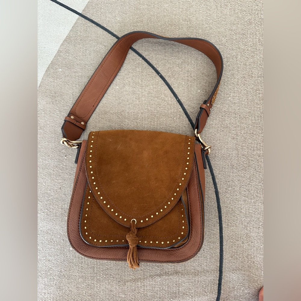 Vince Camuto Brown Leather Shoulder Bag